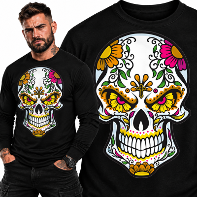 LONGSEEVE ŚMIESZNY SKULL COLOR